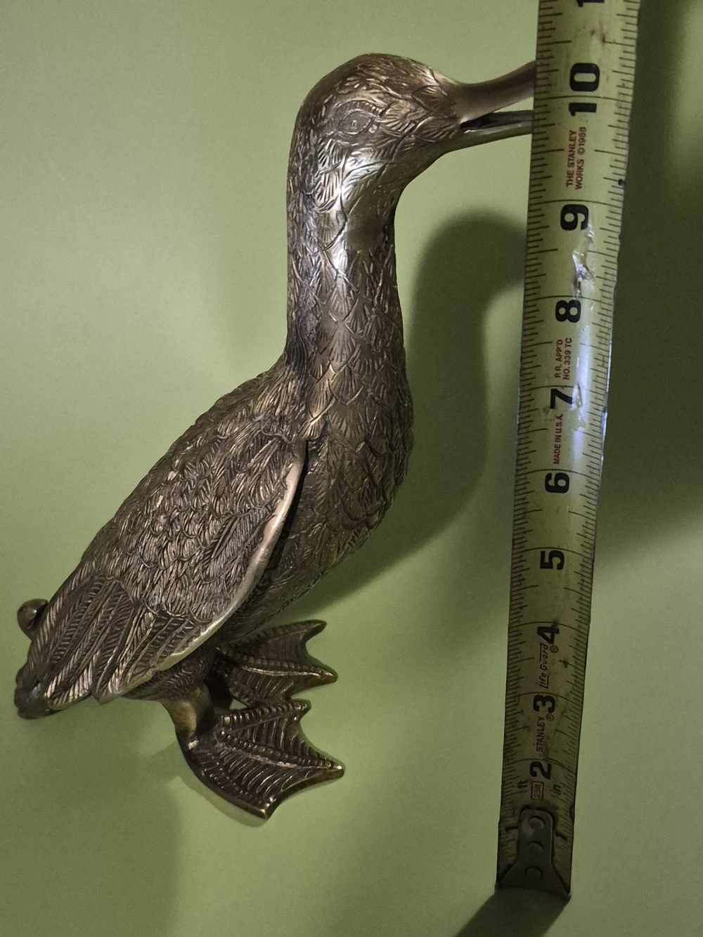 Vintage Metal Duck Figurine Home Decor Accent